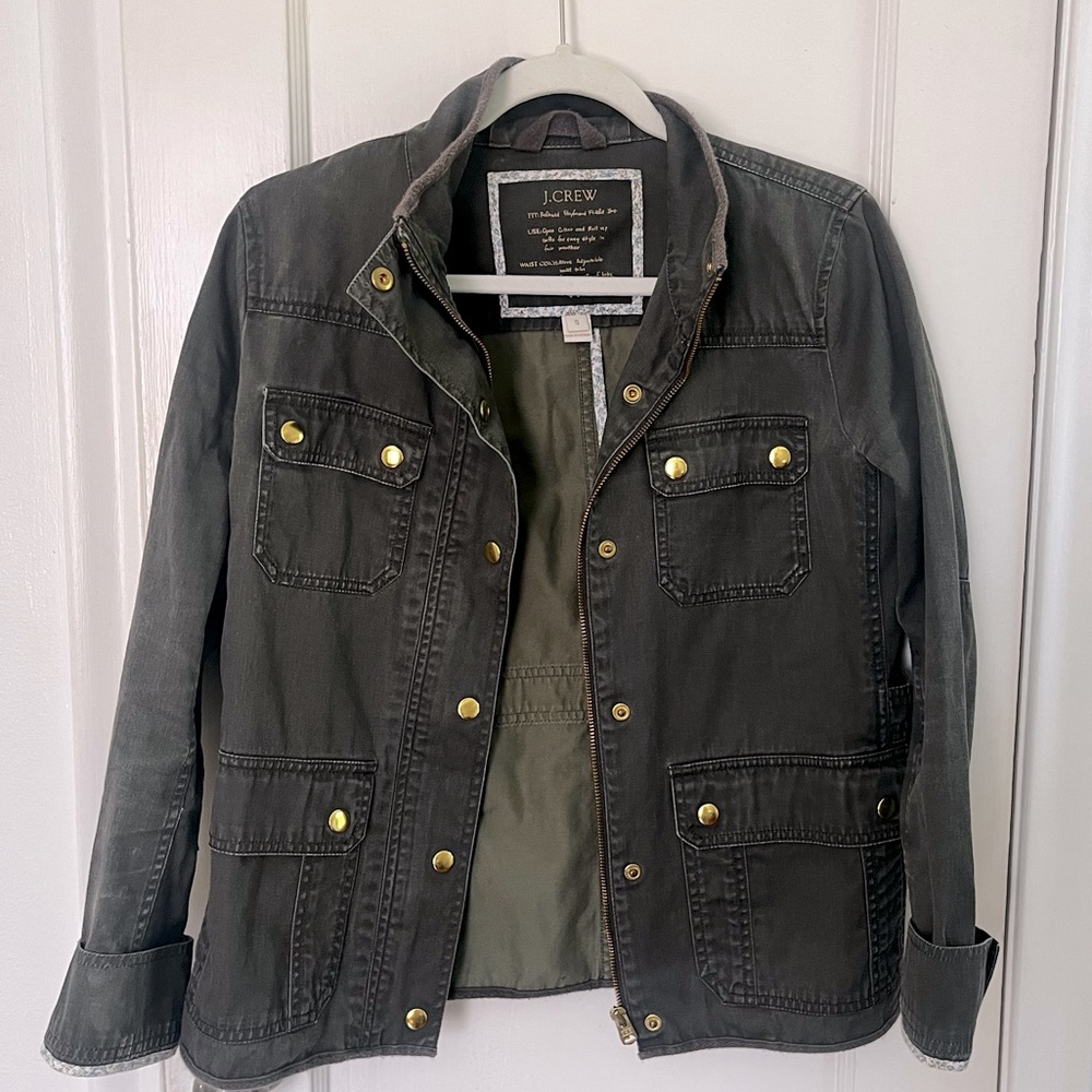 J.Crew Boyfriend Relaxed Fit Field Jacket in Mossy Green